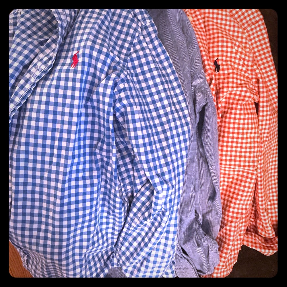 Ralph Lauren Collared LS Button-Up,Lot of 3, EUC